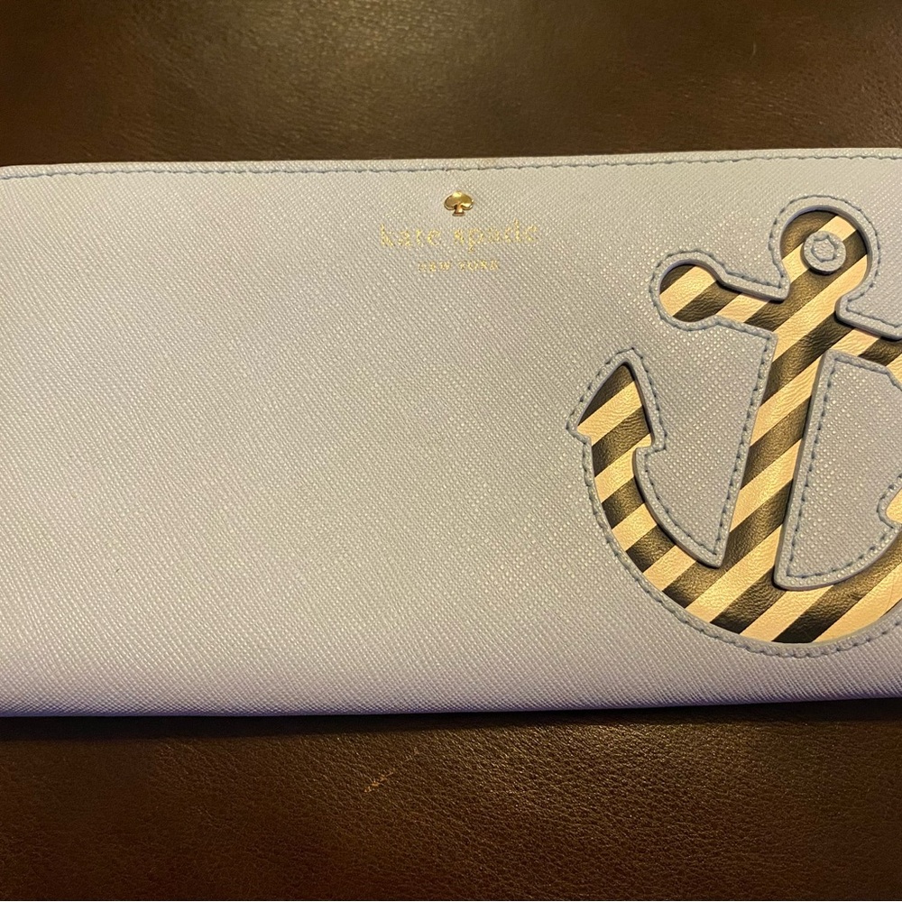 Kate Spade Light Blue Anchor Continental Wallet